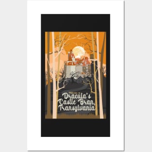 Travel Poster Transylvania, Bran castle, Dracula 3 Posters and Art